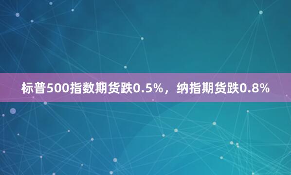 标普500指数期货跌0.5%，纳指期货跌0.8%