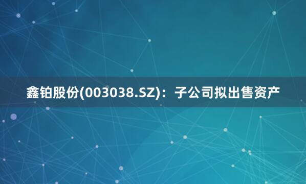鑫铂股份(003038.SZ)：子公司拟出售资产