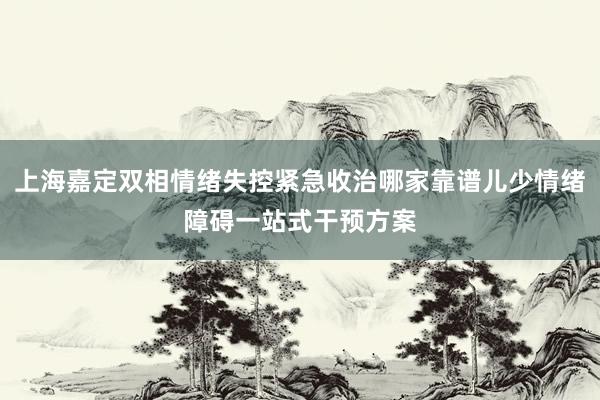 上海嘉定双相情绪失控紧急收治哪家靠谱儿少情绪障碍一站式干预方案