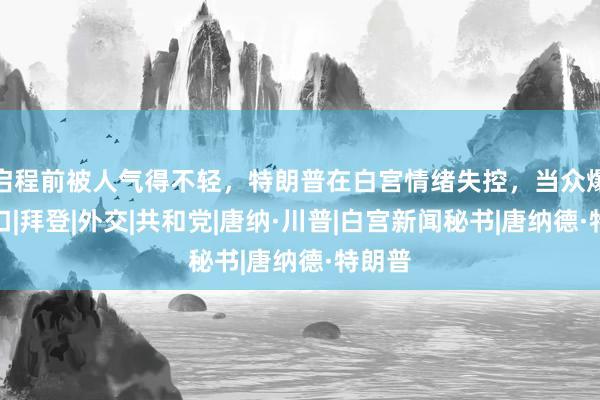 启程前被人气得不轻，特朗普在白宫情绪失控，当众爆了粗口|拜登|外交|共和党|唐纳·川普|白宫新闻秘书|唐纳德·特朗普