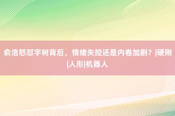 俞浩怒怼宇树背后，情绪失控还是内卷加剧？|硬刚|人形|机器人