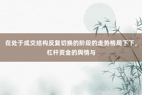 在处于成交结构反复切换的阶段的走势格局下下，杠杆资金的舆情与