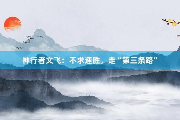 神行者文飞：不求速胜，走“第三条路”