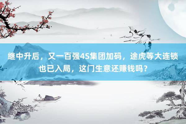 继中升后，又一百强4S集团加码，途虎等大连锁也已入局，这门生意还赚钱吗？