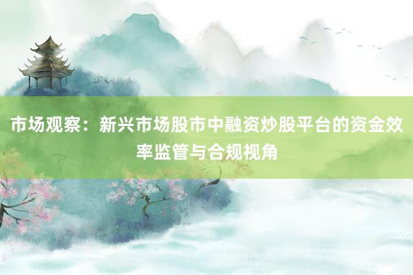 市场观察：新兴市场股市中融资炒股平台的资金效率监管与合规视角