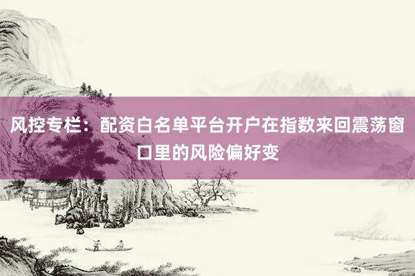 风控专栏：配资白名单平台开户在指数来回震荡窗口里的风险偏好变
