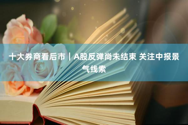 十大券商看后市｜A股反弹尚未结束 关注中报景气线索