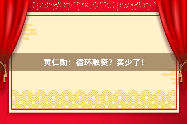 黄仁勋：循环融资？买少了！