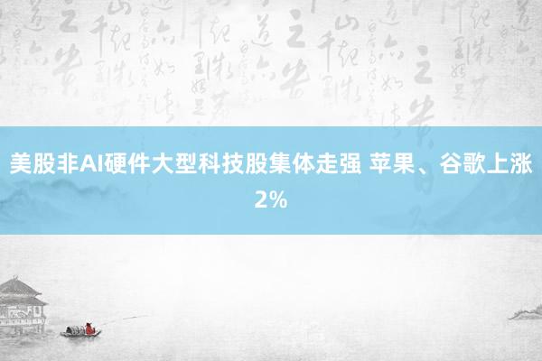 美股非AI硬件大型科技股集体走强 苹果、谷歌上涨2%
