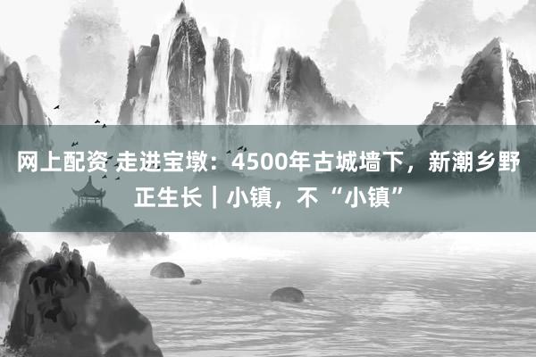 网上配资 走进宝墩：4500年古城墙下，新潮乡野正生长｜小镇，不 “小镇”