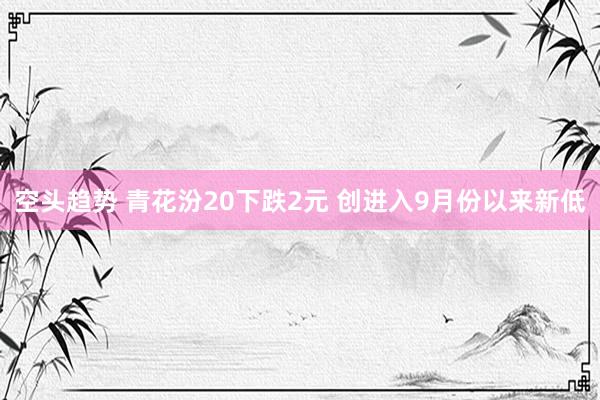 空头趋势 青花汾20下跌2元 创进入9月份以来新低