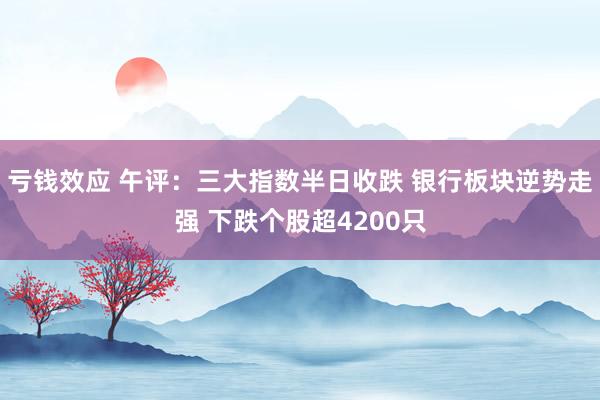 亏钱效应 午评：三大指数半日收跌 银行板块逆势走强 下跌个股超4200只