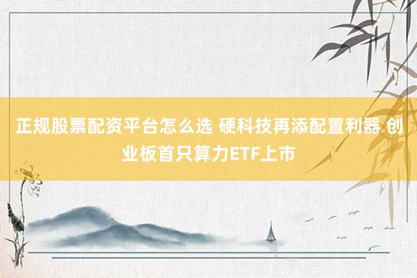 正规股票配资平台怎么选 硬科技再添配置利器 创业板首只算力ETF上市