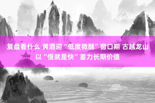 复盘看什么 黄酒迎“低度微醺”窗口期 古越龙山以“慢就是快”蓄力长期价值