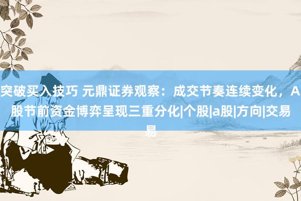 突破买入技巧 元鼎证券观察：成交节奏连续变化，A股节前资金博弈呈现三重分化|个股|a股|方向|交易